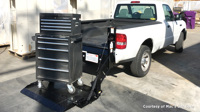Original-Series pickup liftgate in the down position