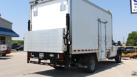Folding Railgate in the closed position on a box truck