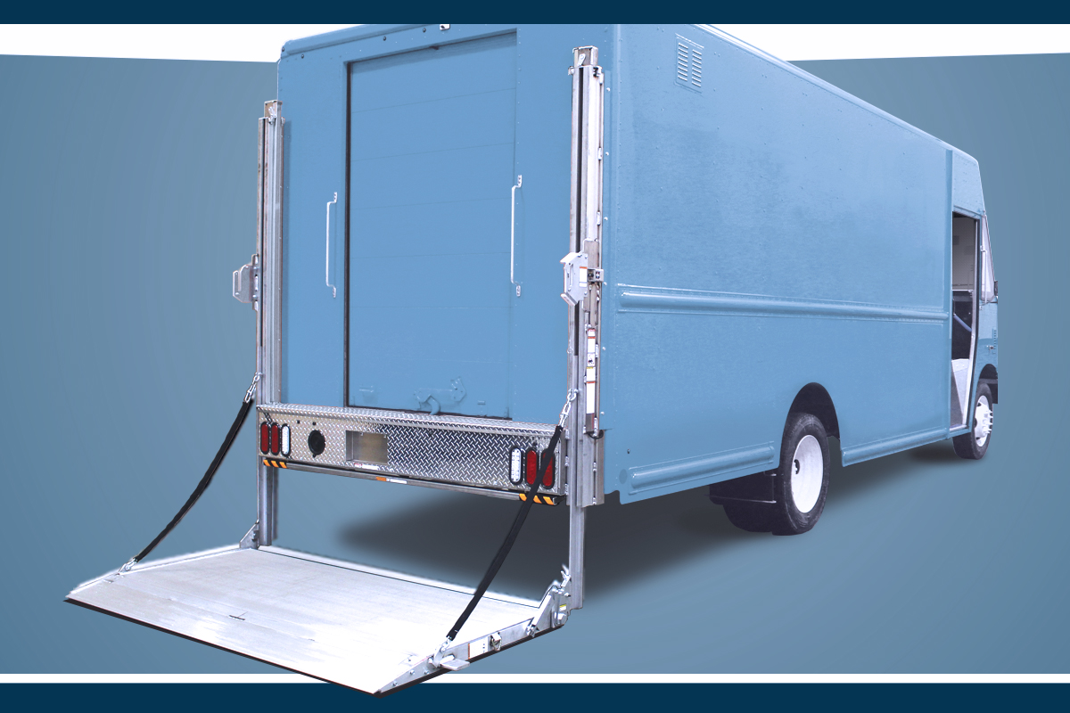 A Step Van with Tommy Gate RTC liftgate installed