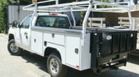 Service Body work truck with G2-Series liftgate and ladder rack