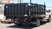 G2-Series liftgate in the stored position on a stake truck