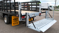 Galvanized G2-Series liftgate on a stake truck