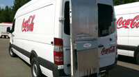 Cantilever Series liftgate on a Coca-Cola Commercial Van