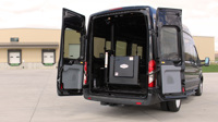 650 Series liftgate in stored position in Ford Transit Commercial Van