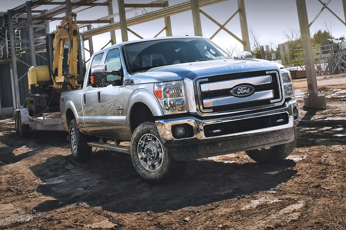 A 2016 Ford Superduty on a construction site