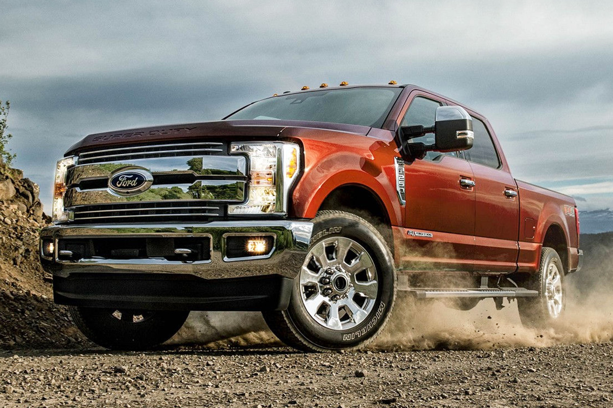 A 2017 Ford Superduty pickup truck