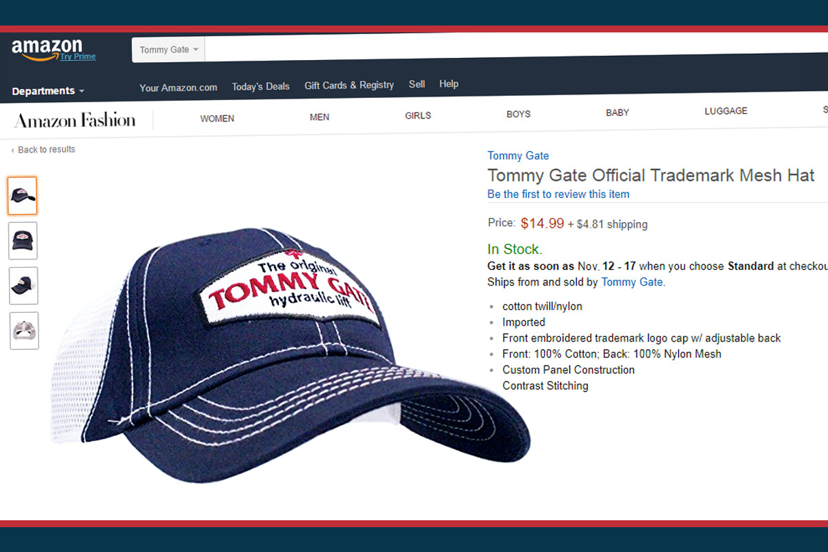 The Official Tommy Gate Mesh Trucker Hat for sale on Amazon