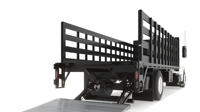 Tuckunder liftgate installed on a flatbed work truck
