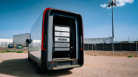 Rivian delivery truck with liftgate installed